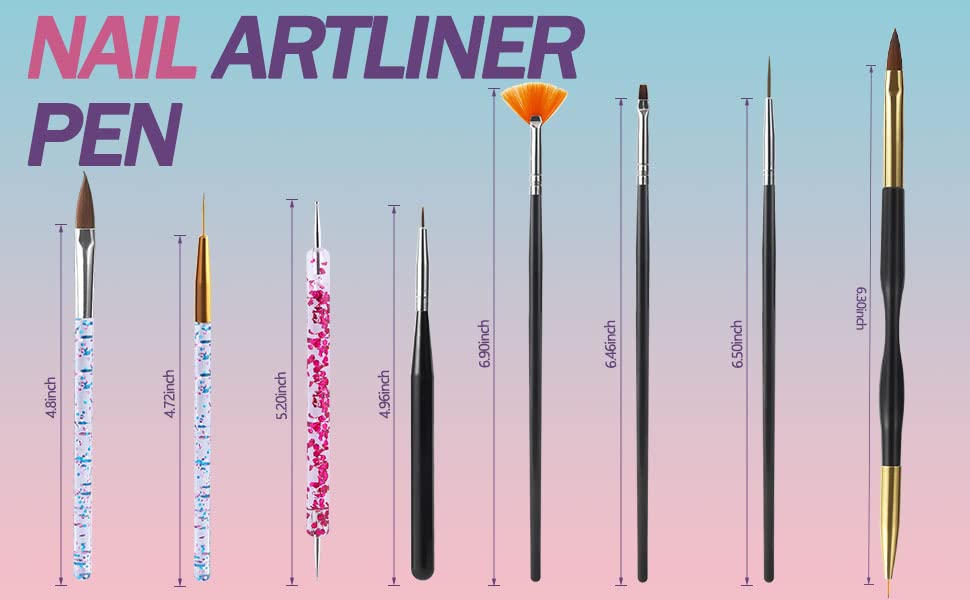 Artdone 31pcs Nail Art Brushes Tools Set Dotting Tools for Gel Polish - color: 31Pcs