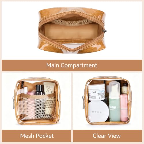 WLLWOO Clear Makeup Bag Mini Cosmetic Pouch Travel Toiletry Organizer - color: 1pcs-Mini-Brown