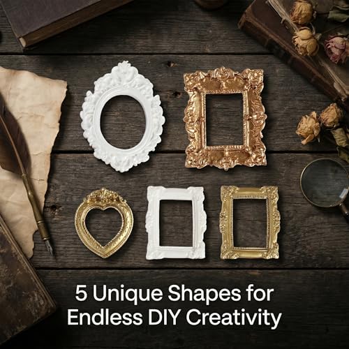 10-Piece Assorted Mini Picture Frames Resin Craft Decor