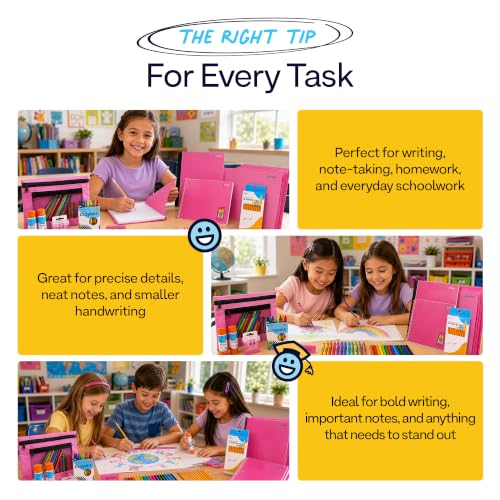 Enday Back to School Supplies for Kids, School Supply Grades K-5 - color: Pink, size: 1 Kit