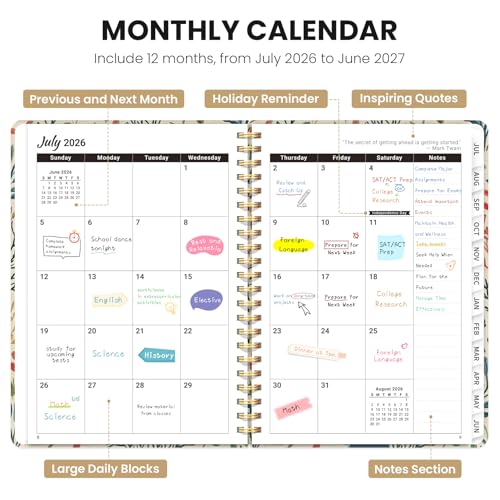 ZOTIA Planner 2026-2027 Weekly & Monthly Calendar Planner Jul 2026-Jun 2027 - color: G-Herbs, size: 8.5" x 11"