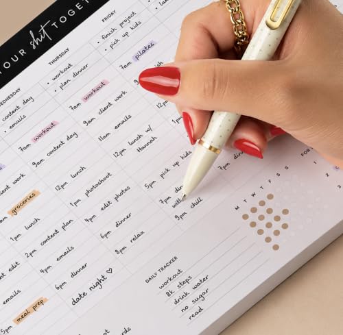 Get Your Stuff Together Weekly Work Planner - 8.5 x 11 Inch Undated Daily Planner with 52 Tear-Off Pages, Weekly To Do List Notepad for Effective Task Management, US Owned Busines - size: 8.5" x 11", style: Get Your S**T Together