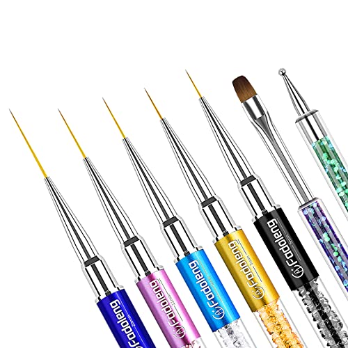 Nail Art Brushes, 7 Pcs Nail Design Brushes - color: Colorful