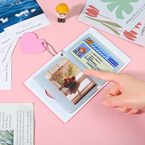 FRIUSATE 3 Inch Kpop Photocard Holder Book Love Heart Pendant Pink - color: Pink