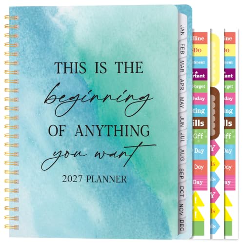 Xqumoi 2027 A5 Planner New Beginning Blue Weekly and Monthly Planner Gift - color: New Beginning 2027, size: A5