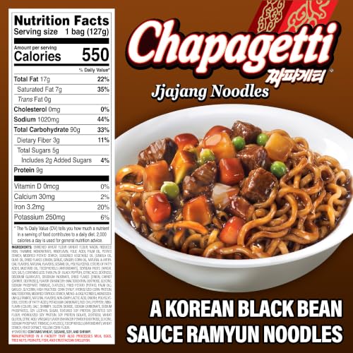 Nongshim Chapagetti Black Bean Jajangmyeon Korean Ramen Noodles, 10 Pack - size: 10 Pack