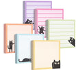 6 Pads Cute Cat Sticky Notes 3X3 Funny Post it Notes Notepads - color: Black Cat