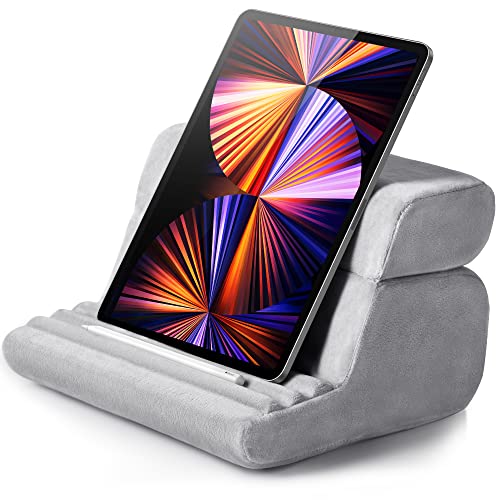 UGREEN Tablet Pillow Stand for Lap Soft Holder Bed with 3 Viewing Angles Adjustable Home Office Accessories Compatible with iPad Pro 13 12 11 10.5 Air Mini 5 4 3 2 Phone 16 15 14 E-Reader Grey - color: Grey