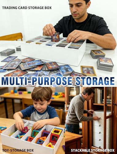 4-PACK Trading Card Storage Box 5 Row for 5000ct TCG / 3000ct Sports Cards - size: 5 ROW-4PACK
