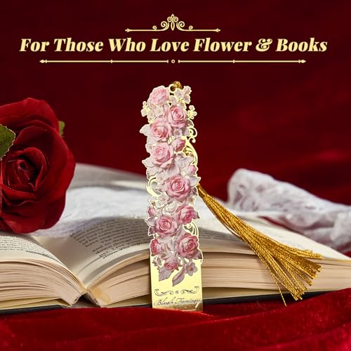 4 PCS Floral Metal Bookmark, Courtly Style Book Marks for Reading Women, Teachers, Unique Book Lovers Gift - style: Courtly Flower