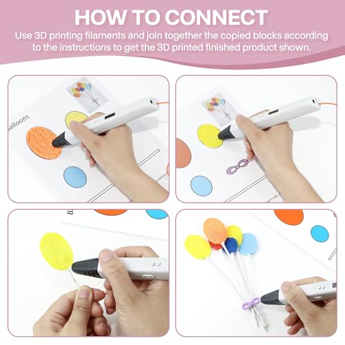 3D Pen Printing Templates, 20 Sheets Printer Drawing Graffiti - color: Pink