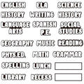 20 Pieces Classroom Schedule Magnets School Class Subject Magnets Teacher Subject Labels for Classroom Organization (Blackwhite) - color: Blackwhite