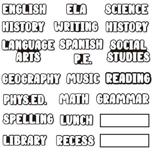 20 Pieces Classroom Schedule Magnets School Class Subject Magnets Teacher Subject Labels for Classroom Organization (Blackwhite) - color: Blackwhite