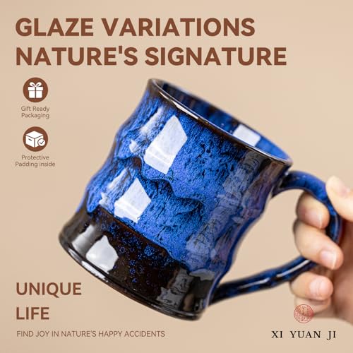 Deep Cobalt Ceramic Mug, 15oz Reactive Glaze Coffee Mug, Office Gift - color: 15oz - Deep Cobalt · FOCUS
