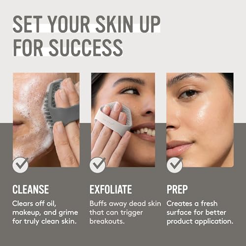 Sud Scrub® Antimicrobial Silicone Face Scrubber, 1 Pack, Gentle Face Exfoliator for Sensitive Skin, Eco Friendly Facial Cleansing Brush, Exfoliating Face Brush for Men and Women (Clay) - color: Clay