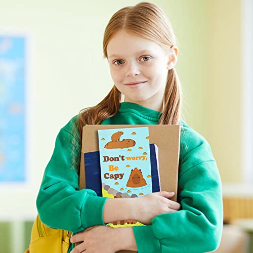 Xqumoi Don't Worry Be Capy Sticky Notes Set, 550 Sheets, CAPY and Orange Pattern Self-Stick Notes Pads Animal Divider Tabs Bundle Writing Memo Pads Back to School Office Supplies Small Gift - color: 1pack-capy