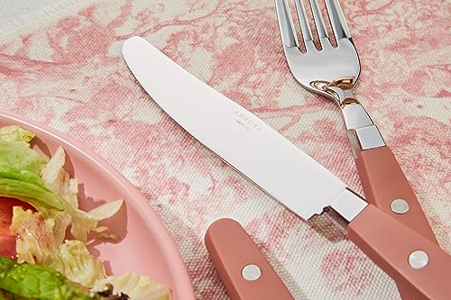 ANNOVA Silverware Set, Retro/Rivet Colorful Stainless Steel Tableware Kitchen Flatware Set Utensils, Includes Dinner Knives, Forks, Spoons, Salad Forks & Dessert Spoons (Brown, 20 Pieces) - color: Brown