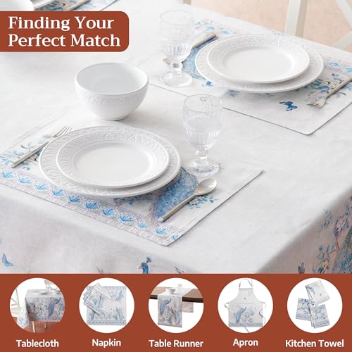 Maison d' Hermine Placemats Set of 4 Reusable 100% Combed Cotton (13"x19") - color: 011 - Peacock Utopia - Orginal, size: 13" X 19" (Pack of 4)