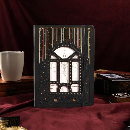 TIEFOSSI A5 Lined Journal for Women & Men, 100 GSM Thick Paper - color: Black, size: Lined