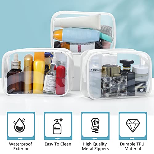 Weewooday 12 Pcs Clear Cosmetic Bags PVC Zipper,Large,White - color: White, size: Large