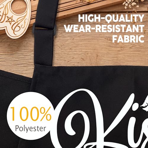 Kiss The Cook Funny Aprons for Men with 2 Pockets, Cooking Apron for Dad, Gag Gifts for Men, Adjustable BBQ Grilling Apron for Husband, Chef Kitchen Gifts for Birthday & Father’s Day - A10 - color: Kiss the Cook 2