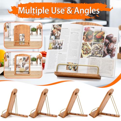 Cookbook Stand for Kitchen Counter Decor - Adjustable Cookbook Holder