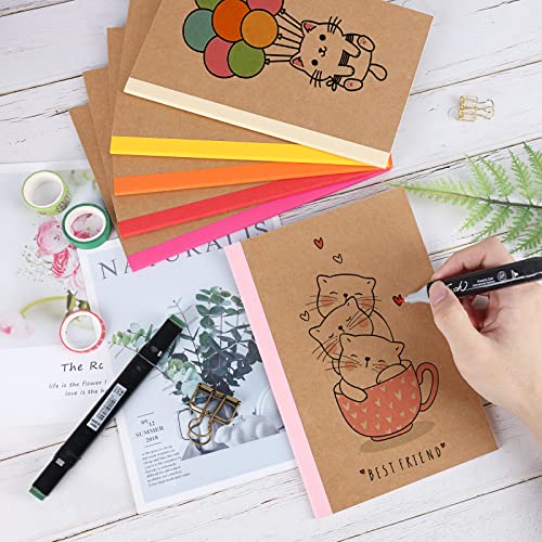 EOOUT 60 Pack A5 Kraft Notebooks, Composition Notebooks Lined Journal Bulk, 15 Colors with Rainbow Spines, 60 Pages for Kids Women Girls, School Office Supplies - color: Rainbow, style: Lined-60pack