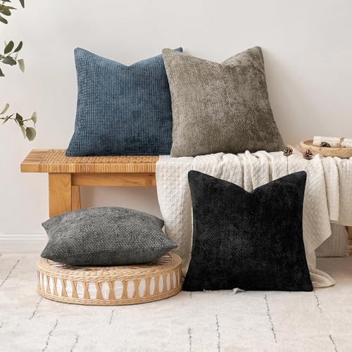 MIULEE Decorative Couch Throw Pillow Covers 16x16 Inch Navy Blue 2 Pack - color: Navy Blue, size: 16" x 16" (Pack of 2)