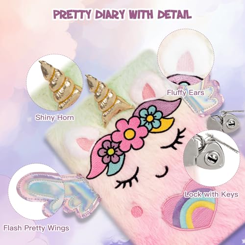 QIYVLOS DIY Journal Kit with Diary, Magical Theme Journaling Stationary Supplies Set Toys for ages 8-13, Birthday Arts and Crafts Gifts for Teen Girls Ages 8 9 10 11 12 13 14 Year Old - style: Pink