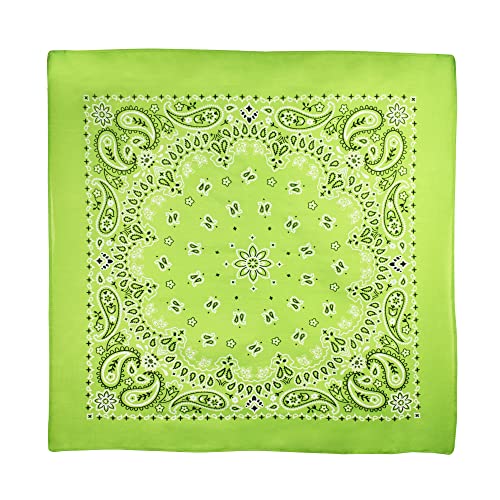 Every-ville Cotton Bandana Handkerchief for Men & Women, 3 Pack - color: Lime Green