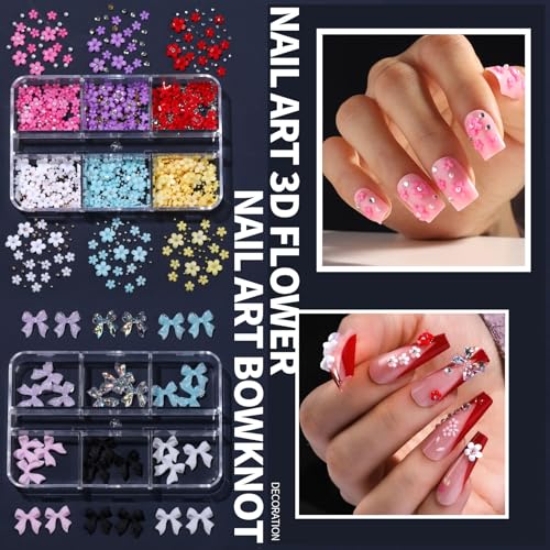 FANDAMEI Nail Art Brushes Set, Nail Art Kits, 3D Nail Charms Nail Design Tools Kit, Nail Set for Beginners ,Nail Dotting Tool, Nail Rhinestones,Chrome Nail Powder,Nail Stickers Nail Art Decoration Kit - color: Black