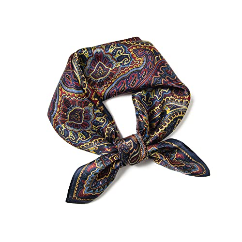 100% Mulberry Silk Scarf - 25.6" Square Neckerchief & Headscarf Gift Packed - color: Deep Coffee