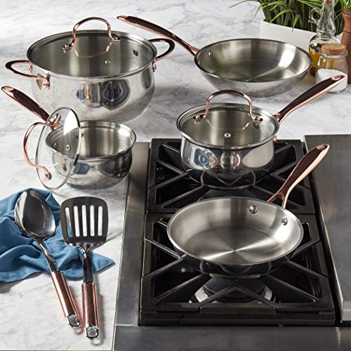 Denmark Tools for Cooks Celebrations Cookware Collection 10 Piece Heavy Gauge Stainless Steel Cookware Set - size: 10PC COOKWARE SET