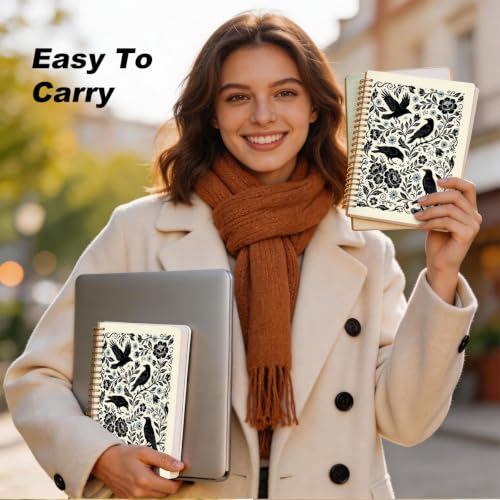 2 Pcs Gothic Crow A5 Spiral Notebook, Witch Journal Notebook for Women - color: Multicolour 0202