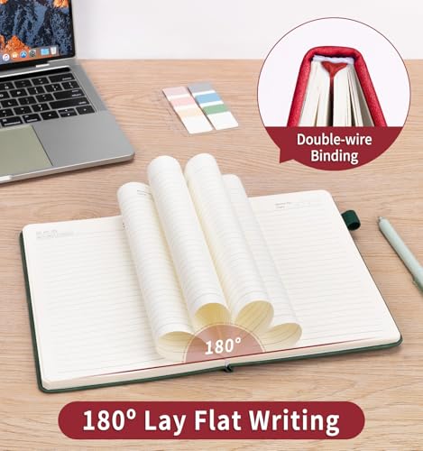 Lined Journal Notebook for Women Men, A5 Hardcover Leather Journals - color: A-Tree-Red, size: 1 Pack-A5（5.8"×8.3"）