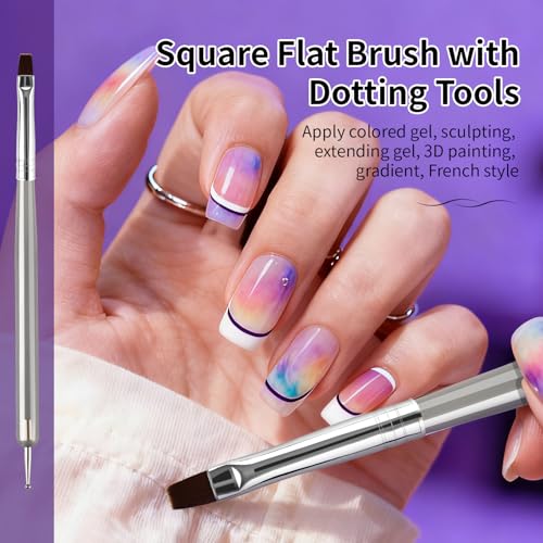 JODSONE 6Packs Nail Art Brushes,Nail Art Tool Set,Dotting Tools,Dust Brush,Striping Brushes for Long Lines,Drawing Pen for Gel Polish Design Supply,DIY Manicure Tools Gift for Women - color: 6PCS