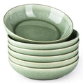 AmorArc 8.5’’ Ceramic Pasta Bowls Set of 6, 36oz Large Stoneware Bowls Set - color: Olive Green, size: Set of 6