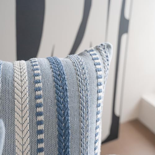 Cethom Boho Lumbar Pillow Covers 14x36 Long, Farmhouse Decorative Couch Pillow Cases, Blue Accent Pillows of Bed, Sofa Bedroom Living Room Home Decor Cushion Cover, Pack of 1 - color: Blue, size: 36" x 14" (Pack of 1)