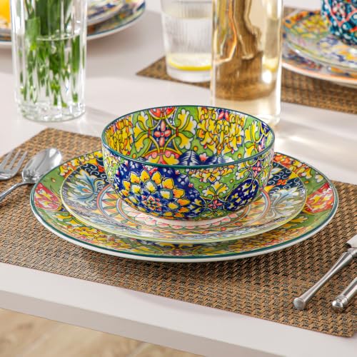 vancasso SIMI 28 oz Cereal Bowls Set of 6, Bohemian Ceramic Soup Bowls - size: 28OZ
