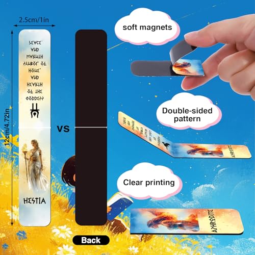 Greek Mythology Magnetic Bookmark Gift - Wxiben 30 Pcs Olympians Gods Bookmarks for Reading Ancient Greek Olympians Book Marks Page Magnets Marker Clip Gift for Book Lovers Students Teacher Bookish - style: Olympians Gods