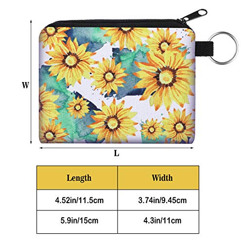 Boao 10 Pcs Small Change Coin Purse - size: 4.52 x 3.74 Inch, style: Sunflower Print