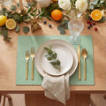 Artoid Mode Sage Faux Leather Placemats Set of 4 - color: Sage, size: 12" x 18", Rectangular Set of 4