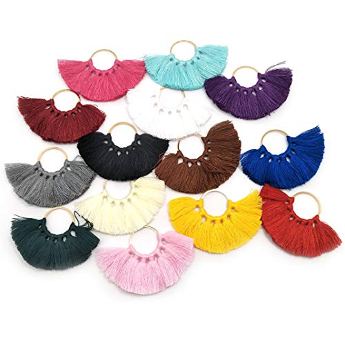 28pcs Cotton Handmade Tiny Soft Mini Tassels, Colorful Earring Tassels Assorted Colors Randomly (18) - color: 18
