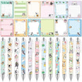 Dispowreath 24 Pcs French Bulldog Puppies Sticky Notes with Pens Christmas Cute Gifts Notepad Memo Note Pads Self Adhesive Kawaii Dog Black Ink Ballpoint Pen for Frenchie Lovers Office School Supplies - style: Bulldog
