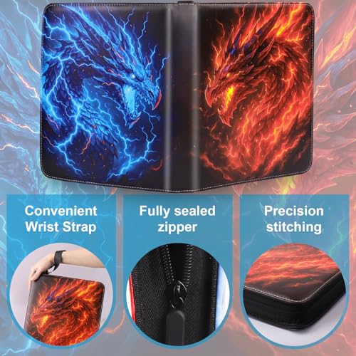 Dragon 9 Pocket Trading Card Holder Binder - color: Thunder & Flame Dragon
