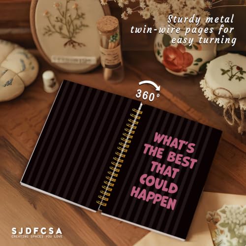 Cute Pink and Black Notebook Journal A5 for Girls - color: Black-a5