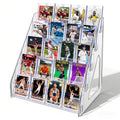 tutata Trading Card Display Stand, PSA Card Display Acrylic Shelf, Vertical Holder for Baseball Cards, Easy Clip-On Design 5-Tier