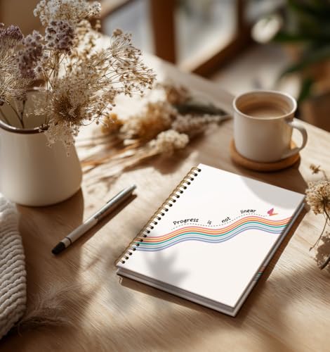 Rainbow Notebook for Women-Inspirational Daily Journal For Men Friends Gifts On Birthday Christmas Mother's Day, Travel Business Work College Ruled Lined Gold Spiral Bound Hardcover,5.8"x8.3" - color: Rainbow okay