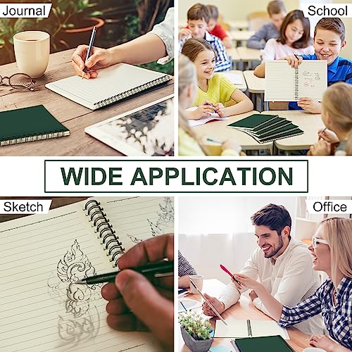 Yahenda 72 Pcs Spiral Notebooks, 1 Subject, Wide Ruled, Deep Green - color: Dark Green