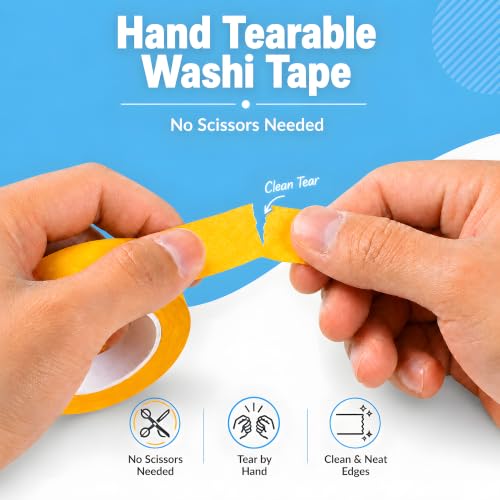 Thin Washi Tape with Pen 0.6 Inch x 22 Yards 7 Rolls